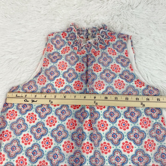 sleeveless mock neck floral chiffon shift dress - Picture 3 of 7